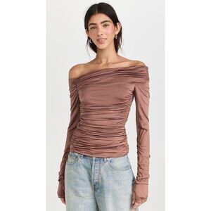 Helmut Lang Crepe Top in Rust